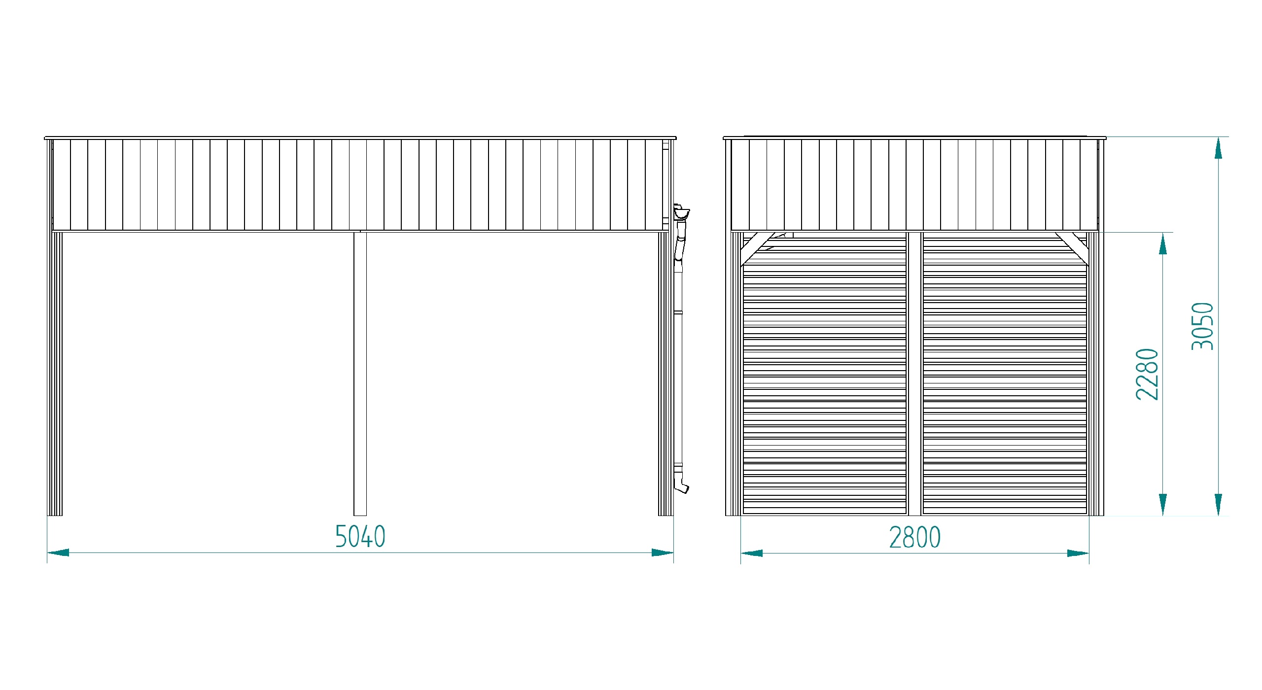 Wiata jednostanowiskowa rysunek